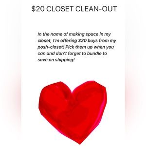 Closet clean-out! Check out my closet for big discounts!!